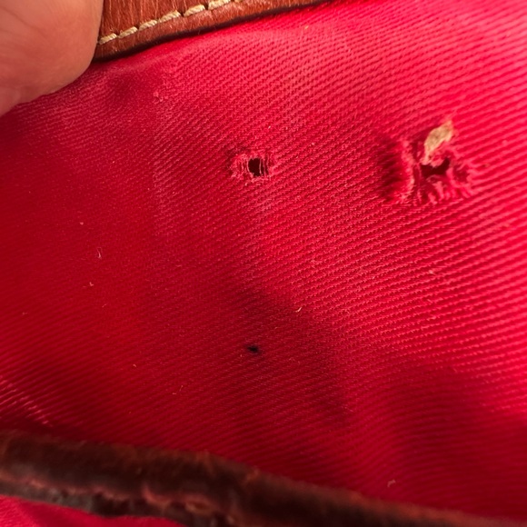 Flawed Dooney & Bourke Tan and Gray Leather Satchel - Picture 13 of 13